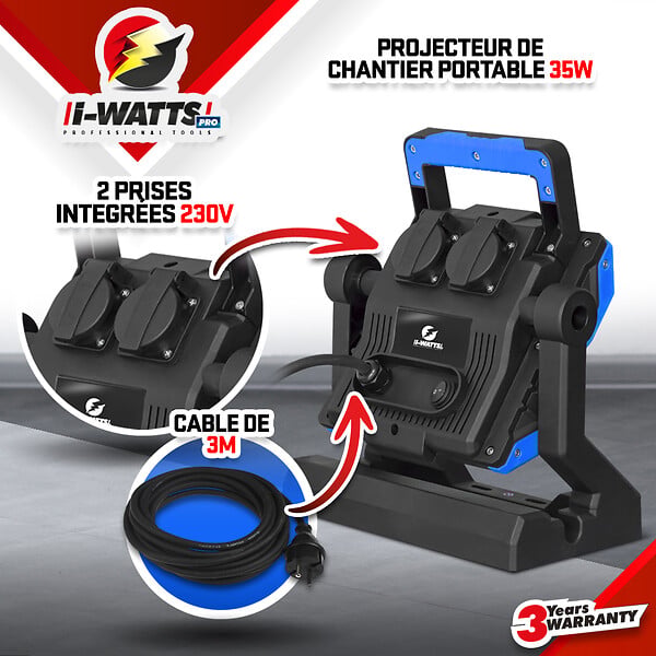 I-WATTS PRO - Projecteur led de chantier 35W - IP54 -  I-Watts Pro - large