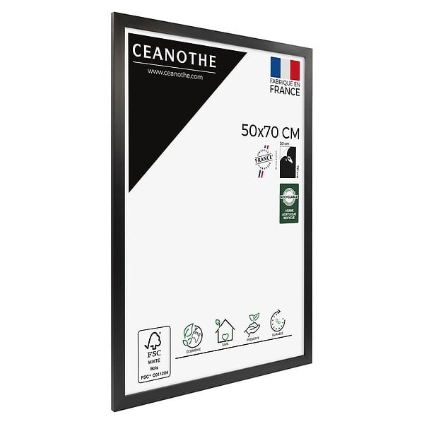 CEANOTHE - Cadre photo 50x70 Eternel - Noir mat - 54.2x74.2x1.6cm - large