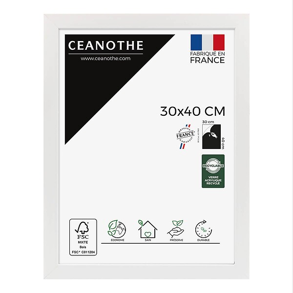 CEANOTHE - Cadre 30X40 Eternel blanc - large