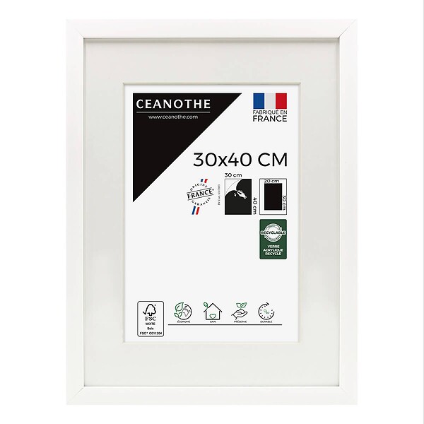 CEANOTHE - Cadre 30X40 Ouv 20X30 Milan blanc - large