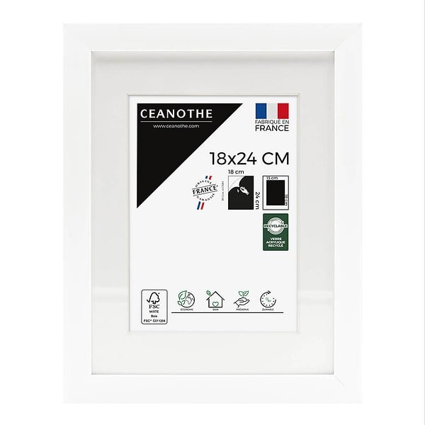 CEANOTHE - Cadre 18X24 Ouv 13X18 Milan blanc - large