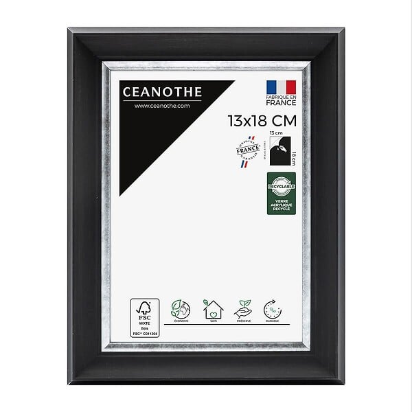 CEANOTHE - Cadre 13X18 Pandoré noir argent - large