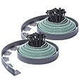 VOUNOT - Bordure de jardin plastique flexible 20m avec piquets gris bordé de vert clair - vignette