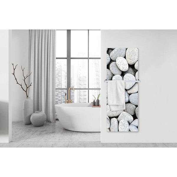 CEANOTHE - Radiateur électrique Allure galets blancs 45x120 cm - large