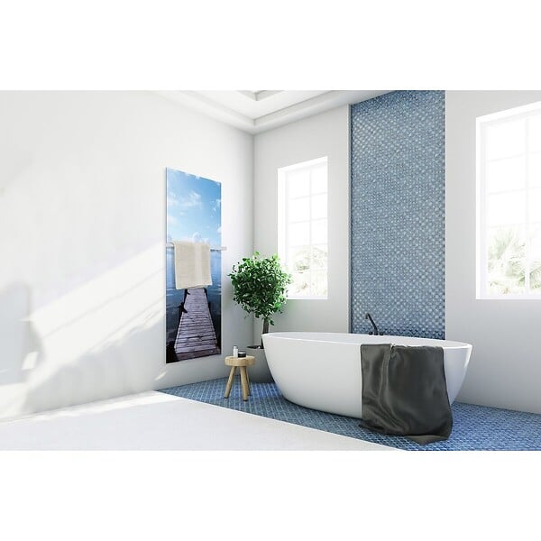 CEANOTHE - Radiateur électrique Allure ponton nordique 45x120 cm - large