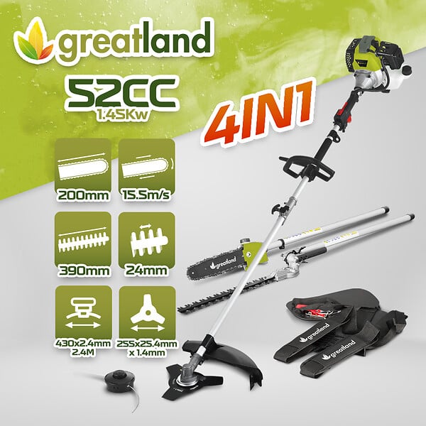 GREATLAND - Outil thermique multifonctions 4 en 1 52CC - large