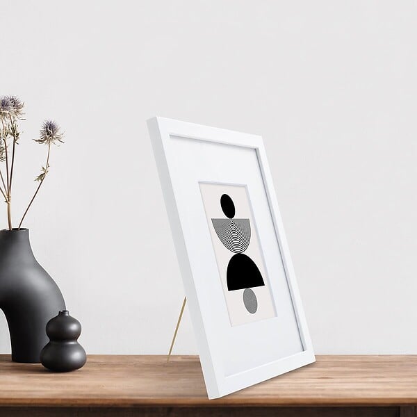 CEANOTHE - Cadre photo Wild blanc 18x24 cm avec passe-partout 10x15 cm - large