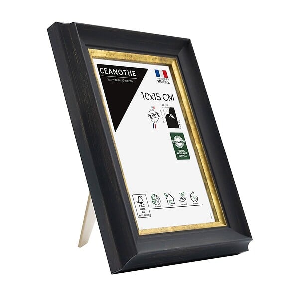 CEANOTHE - Cadre 10X15 Pandoré noir doré - large
