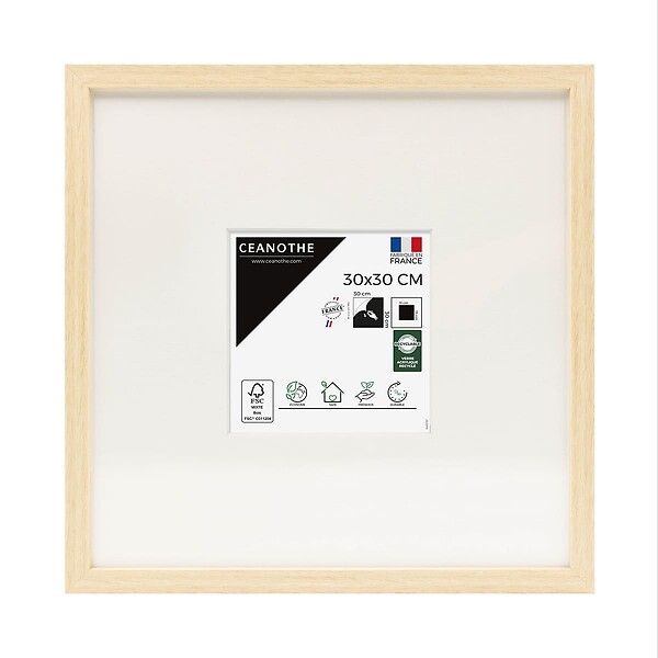 CEANOTHE - Cadre 30X30 Ouv 13X13 Wild bois clair - large