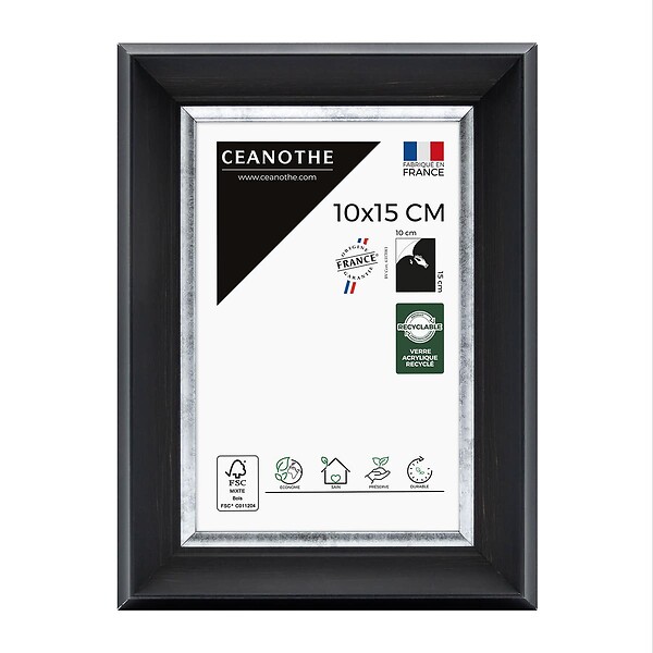 CEANOTHE - Cadre 10X15 Pandoré noir argent - large