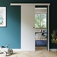 COULICOOL - Porte Coulissante avec Rail + Serrure - Prépeinte Plane 63 cm - vignette