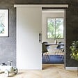 COULICOOL - Porte Coulissante avec Rail + Poignée Verticale - Laquée Ligne 83 cm - vignette
