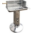 KZ GARDEN - Barbecue à Charbon Inox Grille de Cuisson 58 x 38cm Broche à Rôtir - vignette
