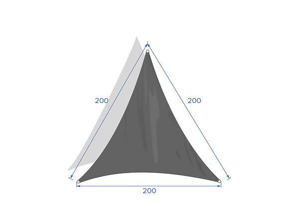 HESPERIDE - Voile d'ombrage triangulaire 2 x 2 x 2 m Curacao - Gris - Hespéride - large