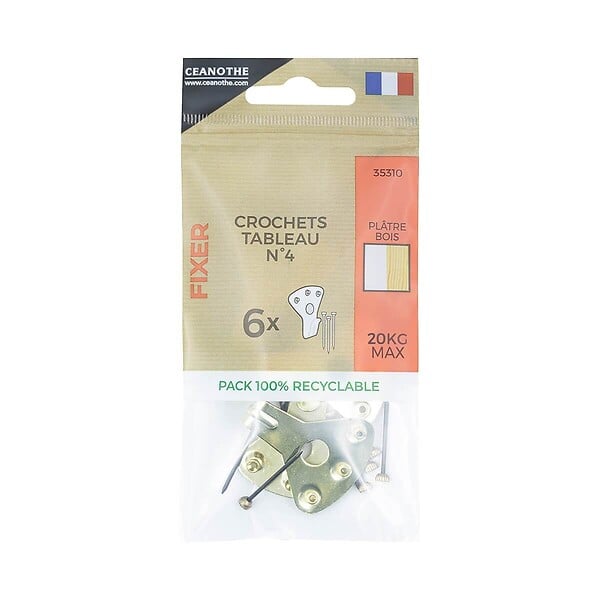 CEANOTHE - Sachet 6 crochets tableau n°4 - large