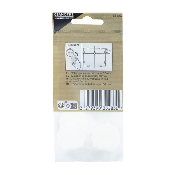 CEANOTHE - Sachet 12 attaches gommees 30mm - large