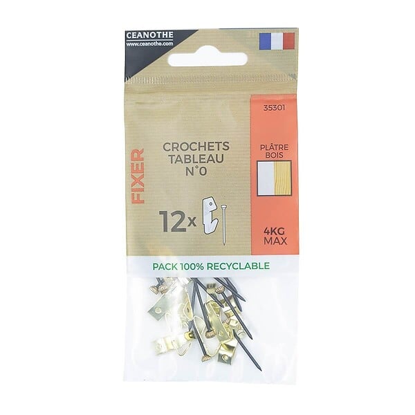 CEANOTHE - Sachet 12 crochets tableau n°0 - large