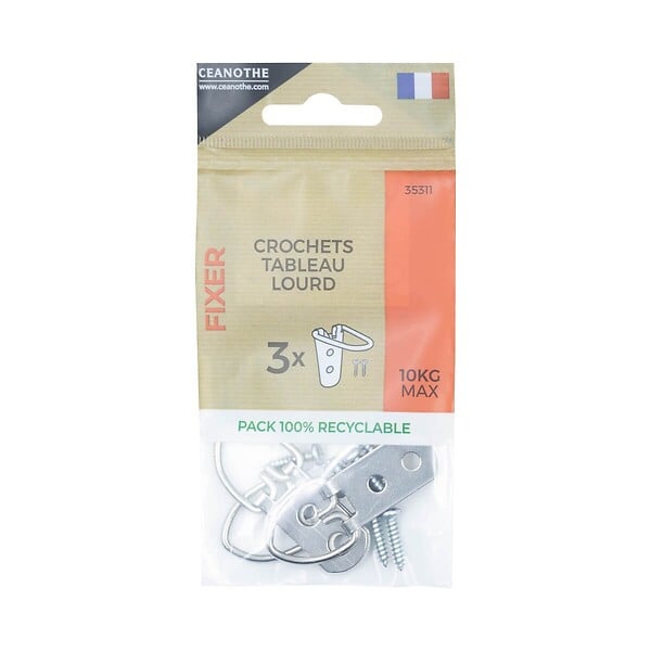 CEANOTHE - Sachet 3 crochet tableau lourd - large