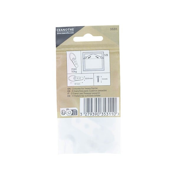 CEANOTHE - Sachet 3 crochet tableau lourd - large