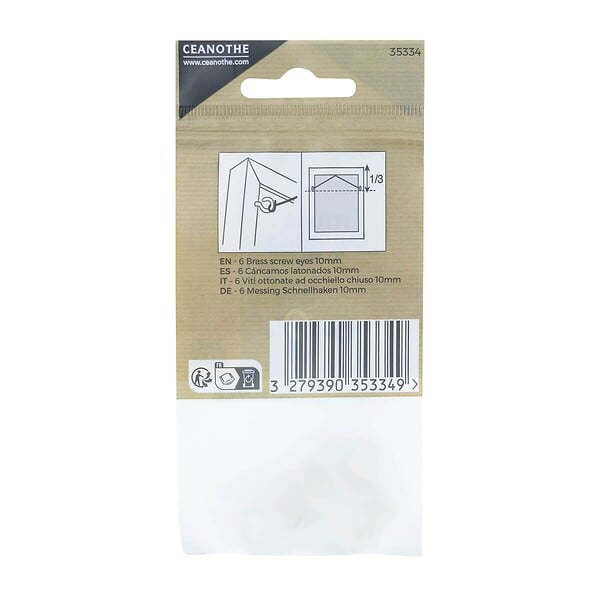 CEANOTHE - Sachet 6 pitons laitonnes 10mm - large