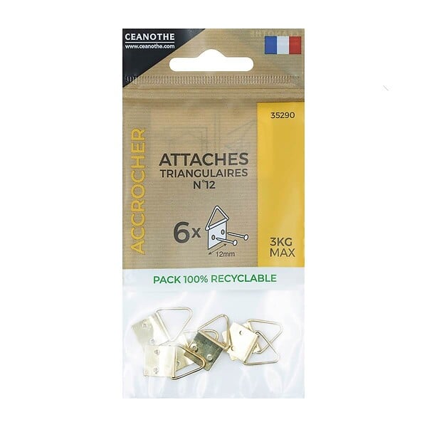 CEANOTHE - Sachet 6 attaches triangulaires n°12 - large