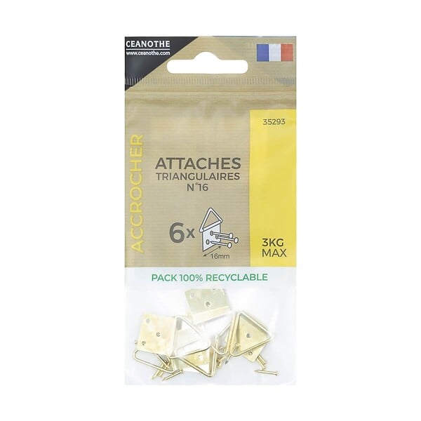 CEANOTHE - Sachet 6 attaches triangulaires n°16 - large