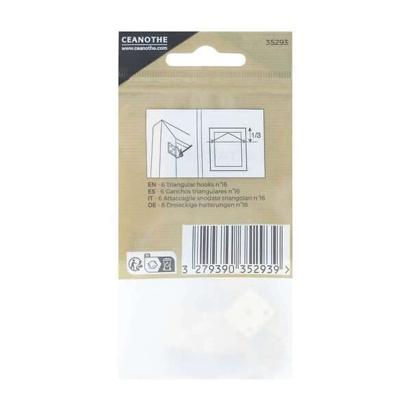 CEANOTHE - Sachet 6 attaches triangulaires n°16 - large