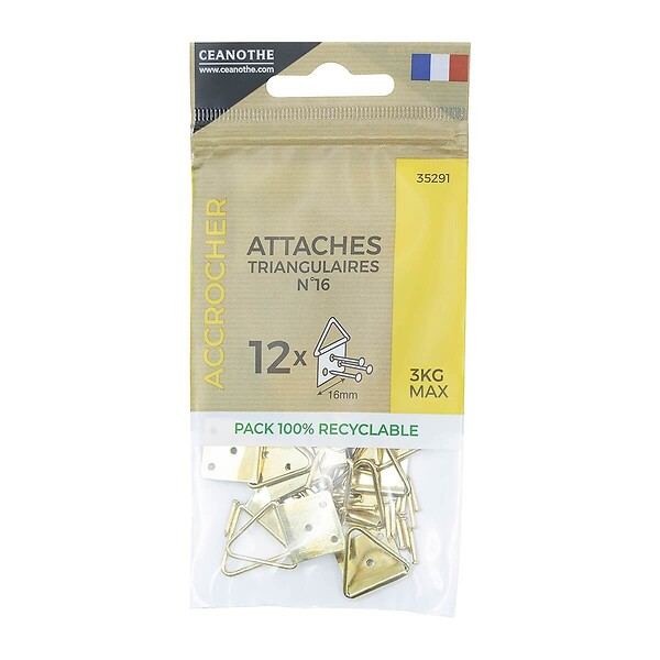 CEANOTHE - Sachet 12 attaches triangulaires n°16 - large