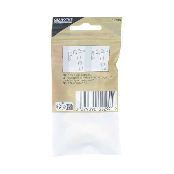CEANOTHE - Sachet 6 crochets beton n°3 - large