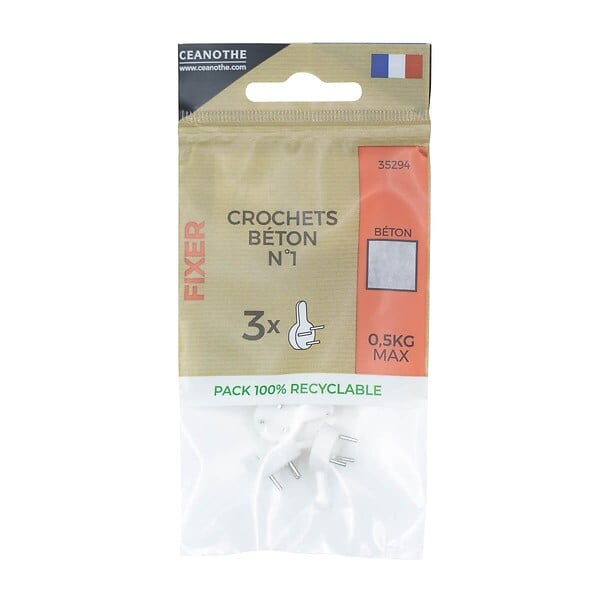 CEANOTHE - Sachet 3 crochets beton n° 1 - large