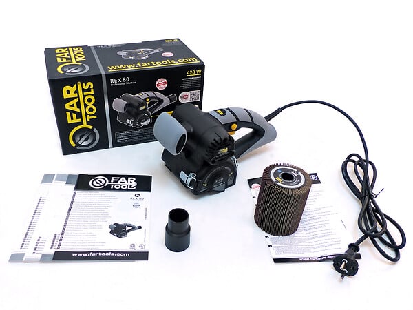 FAR TOOLS - Rénovateur compact filaire - 420W - Brosse à lamelles Diam.80mm - large