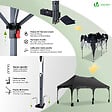 VOUNOT - Tonnelle de jardin 3x6m Pliable Barnum avec 6 parois amovibles Noir - vignette