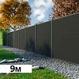 DECKLINEA - Kit Clôture Bois Composite Anthracite 9x1,8m RIO - Poteaux en Aluminium Gris - Brise Vue - Palissade - vignette