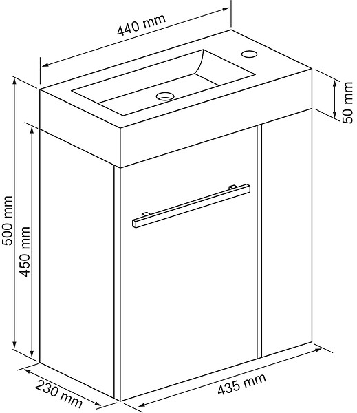 ONDEE - Meuble LAVE MAIN SEYMOUR Lagon avec plan vasque blanc - large