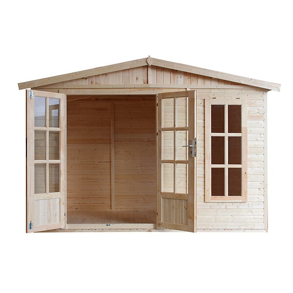 TIMBELA - Abri de jardin en bois 6 m2 - avec des bardeaux bitumineux - M334FB+H334FBBLACK - large