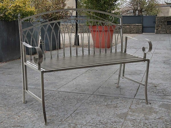 JARDIDECO - Banc de jardin en métal gris - Jardideco - large