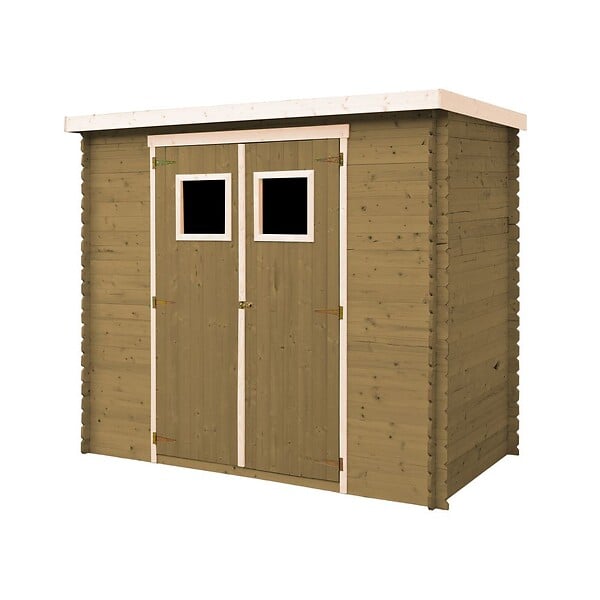 TIMBELA - Lot de produits de protection pour la peinture des maisons en bois – 5 l de blanc + 5 l de Olivier - Pour une surface extérieure en bois de 28 à 36 m2 - large