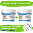 TIMBELA - Lot de produits de protection pour la peinture des maisons en bois – 5 l de blanc + 5 l de Olivier - Pour une surface extérieure en bois de 28 à 36 m2 - vignette