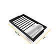 EMUCA - Kit de 7 tringles à pantalon, 1 plateau et cadre coulissant à fermeture douce pour armoires, réglable, module 800mm, Noir texturé - vignette