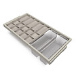 EMUCA - Kit de organisateur de tiroirs, plateau auxiliaire et cadre de coulissage soft close pour armoires, réglable, module 900mm, Gris pierre - vignette