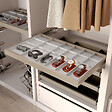 EMUCA - Kit de organisateur de tiroirs, plateau auxiliaire et cadre de coulissage soft close pour armoires, réglable, module 900mm, Gris pierre - vignette