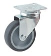 AVL - Roulette diamètre 100mm caoutchouc gris platine pivotant + frein - AVL - 552842L - vignette