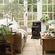INTEC - Pack de 2 Poêles à gaz Noir Provence en fonte 3,4KW Effet feu Chauffage d'appoint gaz sur roues - vignette