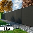 DECKLINEA - Kit Clôture Bois Composite Anthracite 11x1,8m RIO - Poteaux en Aluminium Noir - Brise Vue - Palissade - vignette
