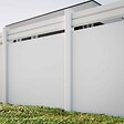 MON MARCHE DECO - Kit Clôture PRO PVC Blanc H. 180 cm - 2 Lisses claire-voie + 7 Soubassements - 11,30 m - vignette