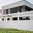 MON MARCHE DECO - Kit Clôture SLIM PVC Blanc H. 120 cm - 2 Lisses + 3 Soubassements - 11,10 m - vignette