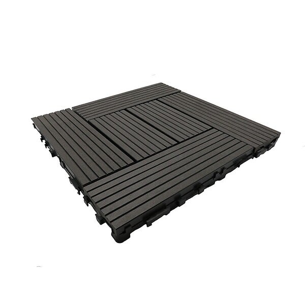 MCCOVER - Pack dalle de terrasse 1m² bois composite classic (11 pièces) Gris carbone, l : 30 cm, L : 30 cm, Surface couverte en m² - 1 - large