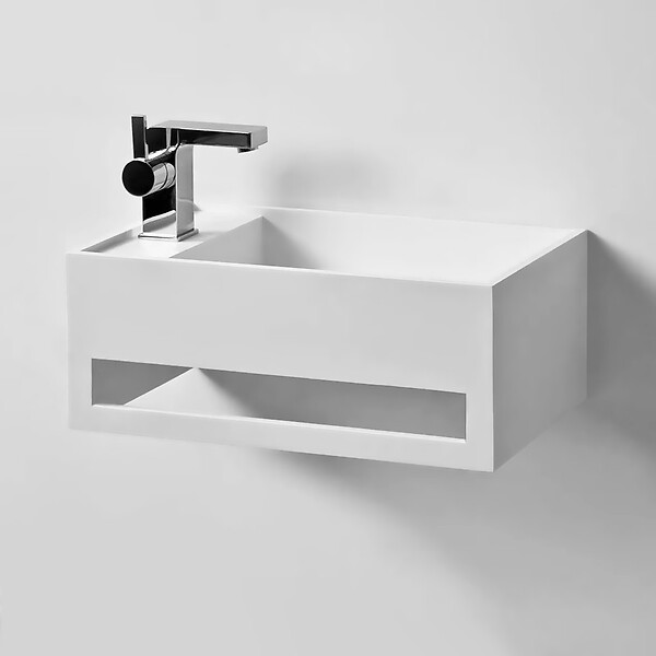 THALASSOR - EASY 50 DROITE - Lave-mains suspendu en Solid Surface 50 x 30 x 20(h) cm - large
