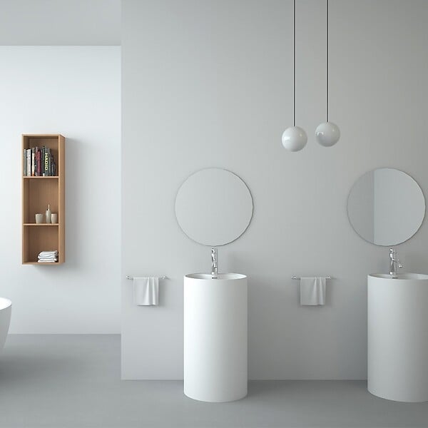 THALASSOR - TOTEM 45 - Lavabo colonne en Solid Surface 45 x 45 x 90(h) cm - large