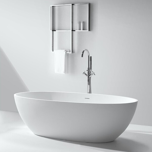 THALASSOR - LOUNGE 150 - Baignoire ilot en Solid Surface 150 x 73 x 52(h) cm - large